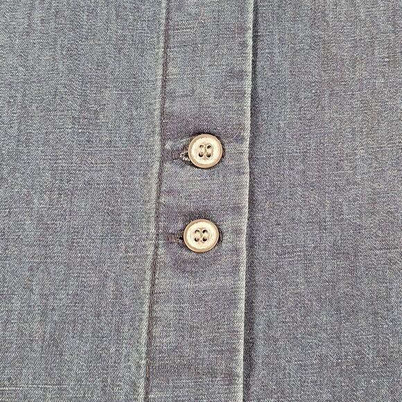 🔸️J Brand Blue Linen Blend Bacall Shirt Dress w/Pockets Small - Picture 9 of 13